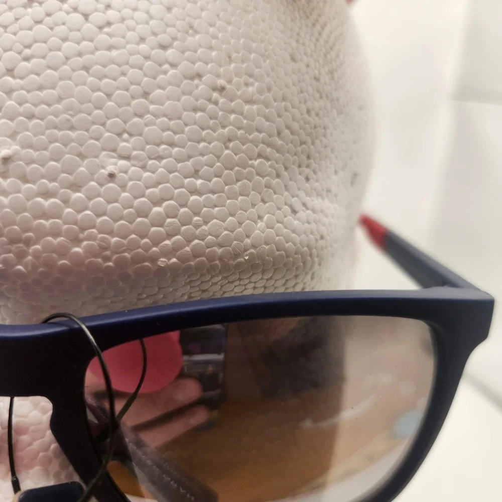 Chaps x Foster Grant Mens Navy Blue Square Sunglasses Red Accents UV Protection